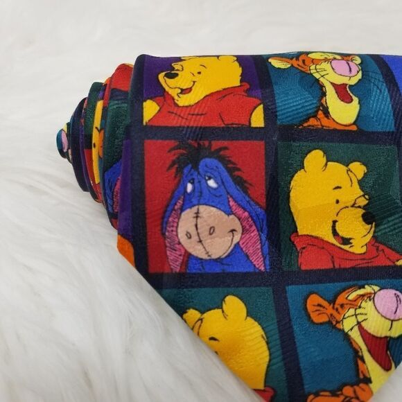 Disney Pooh Tigger Eeyore Window Design Silk Tie - Picture 2 of 8